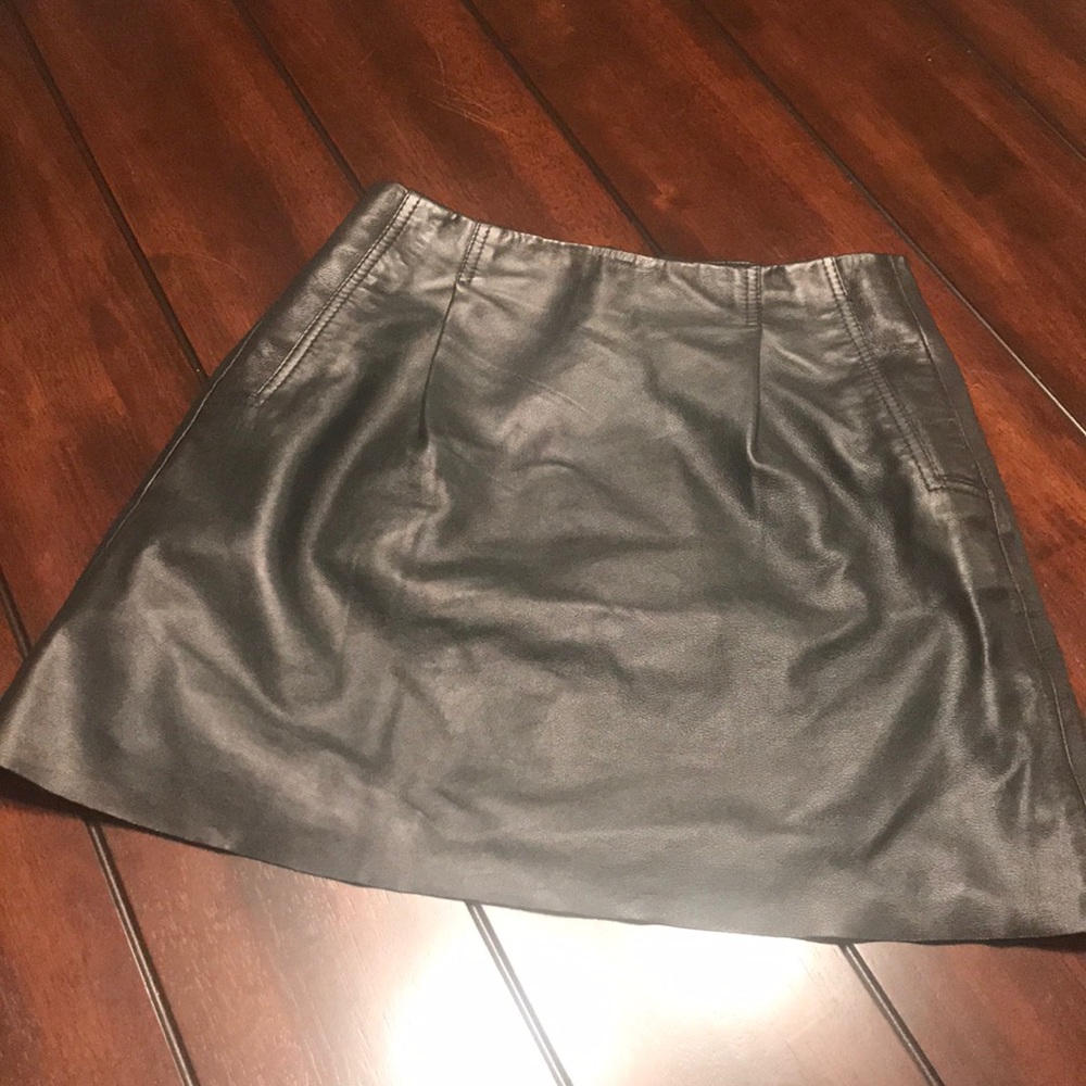 Worn Twice-Black French Connection Leather Skirt